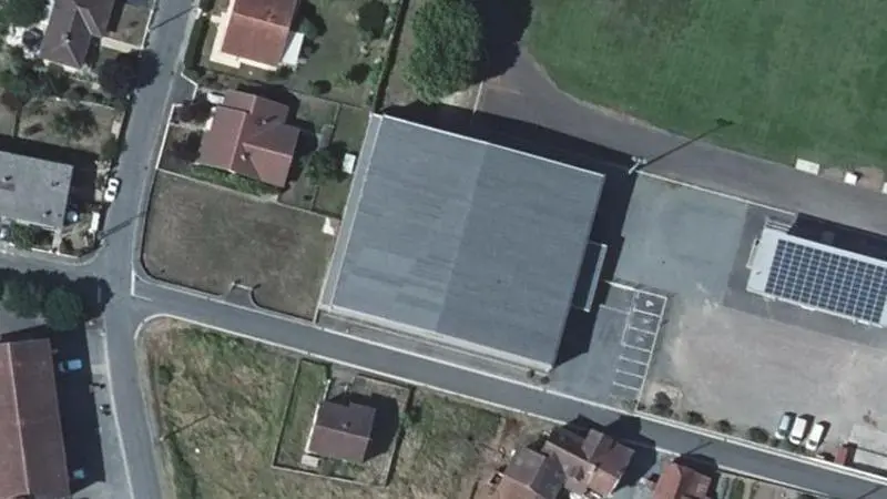 Vue aérienne des courts de tennis : Stade Municipal de Capdenac-Gare