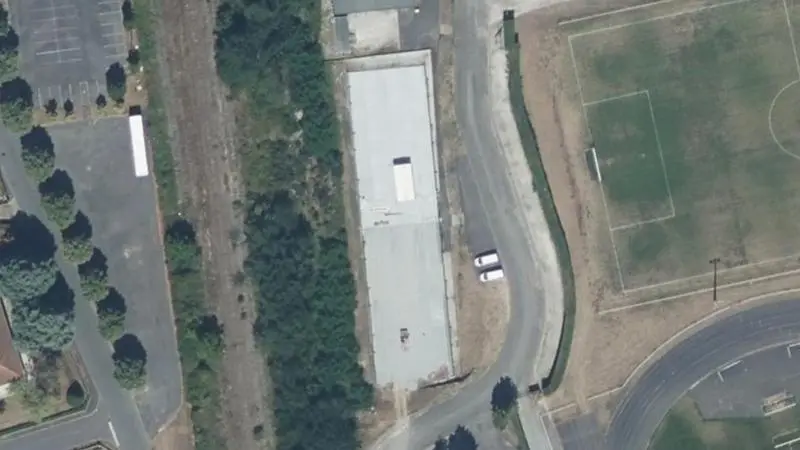 Vue aérienne des courts de tennis : Espace André Linars