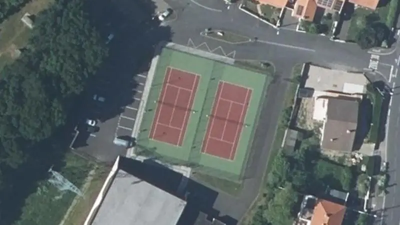 Vue aérienne des courts de tennis : Complexe Raymond Durand