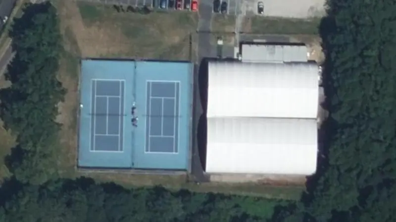 Vue aérienne des courts de tennis : Complexe Sportif d'Aizenay