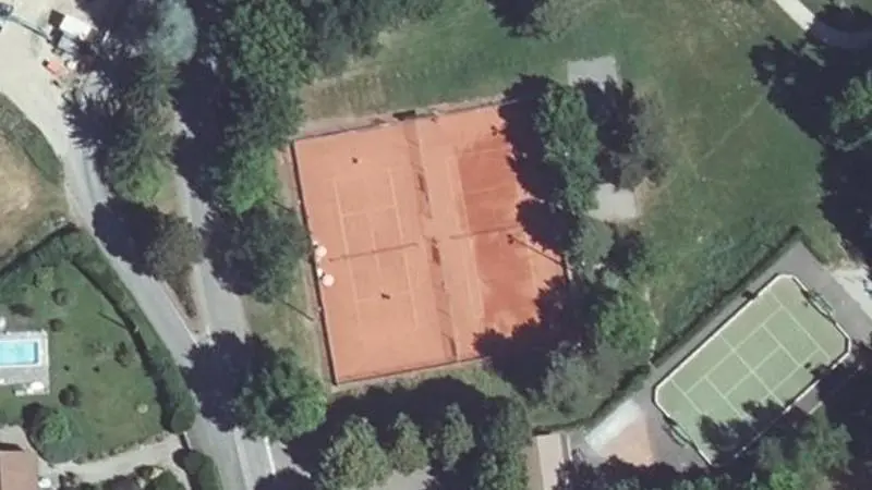 Vue aérienne des courts de tennis : TC de Bossey