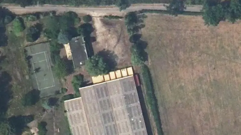Vue aérienne des courts de tennis : Tennis club des 4 saisons