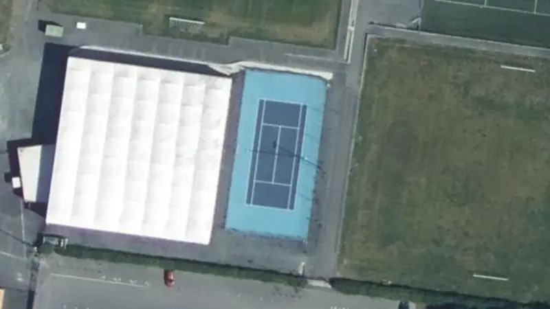 Vue aérienne des courts de tennis : Complexe Sportif Daniel Privat