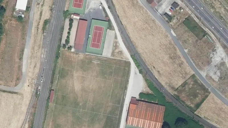 Vue aérienne des courts de tennis : Complexe Pierre Mulet