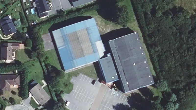 Vue aérienne des courts de tennis : Complexe Pierre Monthuy