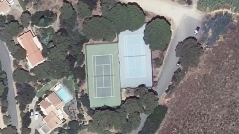 Vue aérienne des courts de tennis : Tennis de Davia