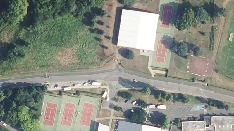 Vue aérienne des courts de tennis : Complexe Sportif de Seignosse