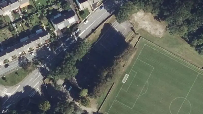 Vue aérienne des courts de tennis : Stade Xavier Trellu