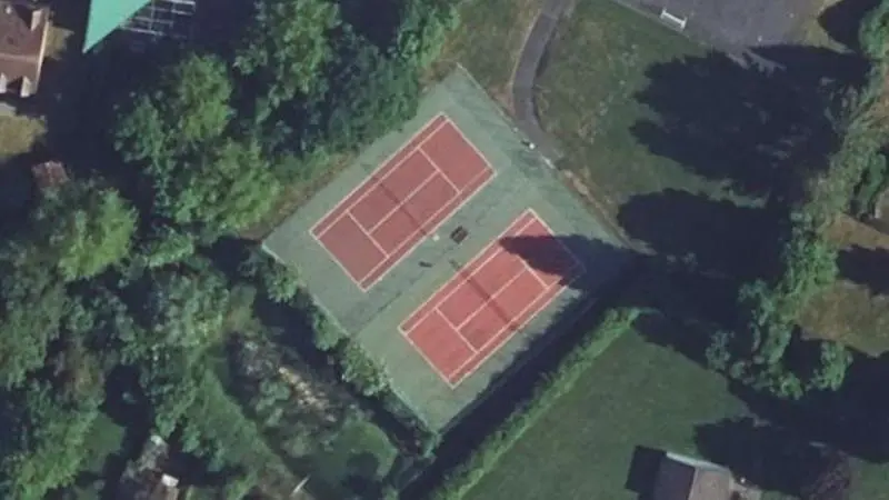 Vue aérienne des courts de tennis : Complexe Jehan Lemaine deBelges