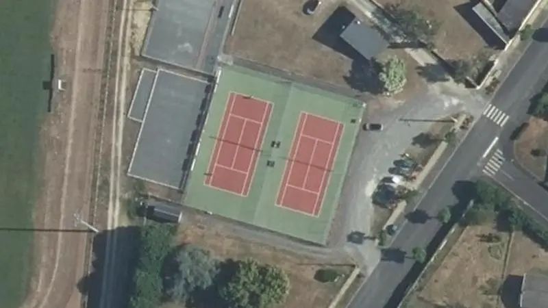 Vue aérienne des courts de tennis : Stade Jean Causeret