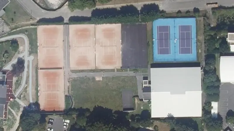 Vue aérienne des courts de tennis : Centre Sportif Nelson Mandela