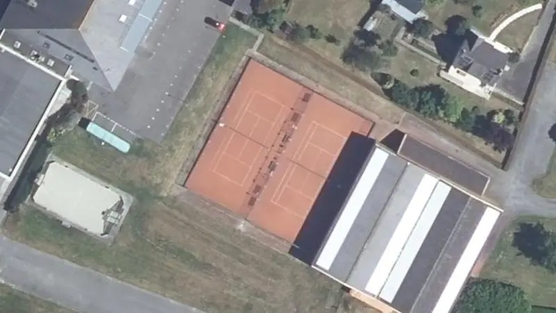 Vue aérienne des courts de tennis : Complexe Sportif Joseph Samson