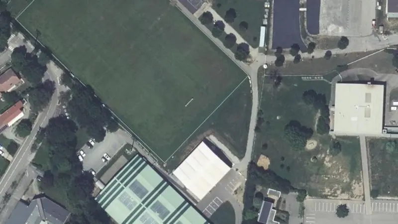 Vue aérienne des courts de tennis : Complexe Fontreyne