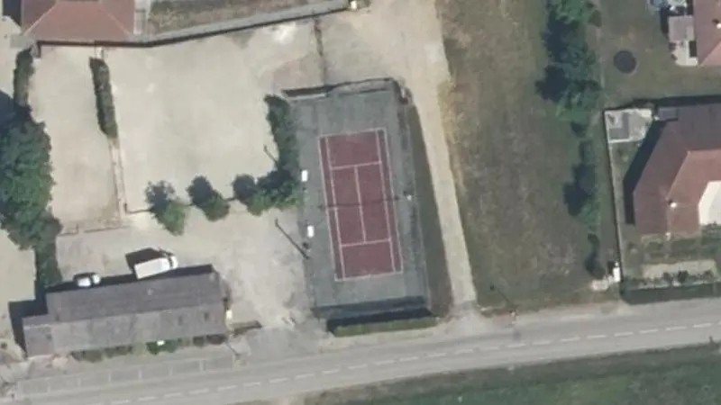 Vue aérienne du court de tennis : Complexe Sportif Henri Rigollet