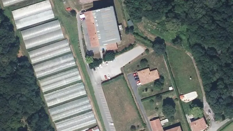 Vue aérienne des courts de tennis : Complexe ASPTT Bayonne Côte Basque