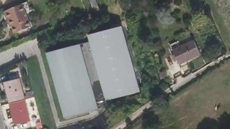 Vue aérienne des courts de tennis : Terrains de tennis de Frépillon